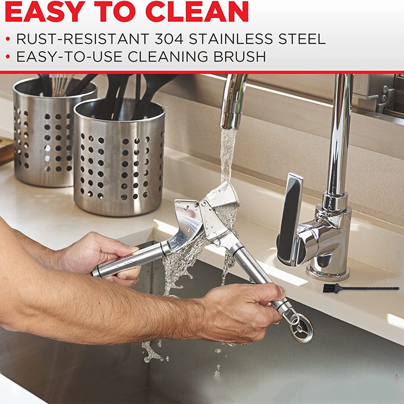 1 Dụng Cụ Nghiền Và Bóc Vỏ Bằng Thép Không Gỉ Với Con Lăn Silicone Máy Rửa Chén Dạng Bóp Dễ Dàng Chống Rỉ Sét An Toàn