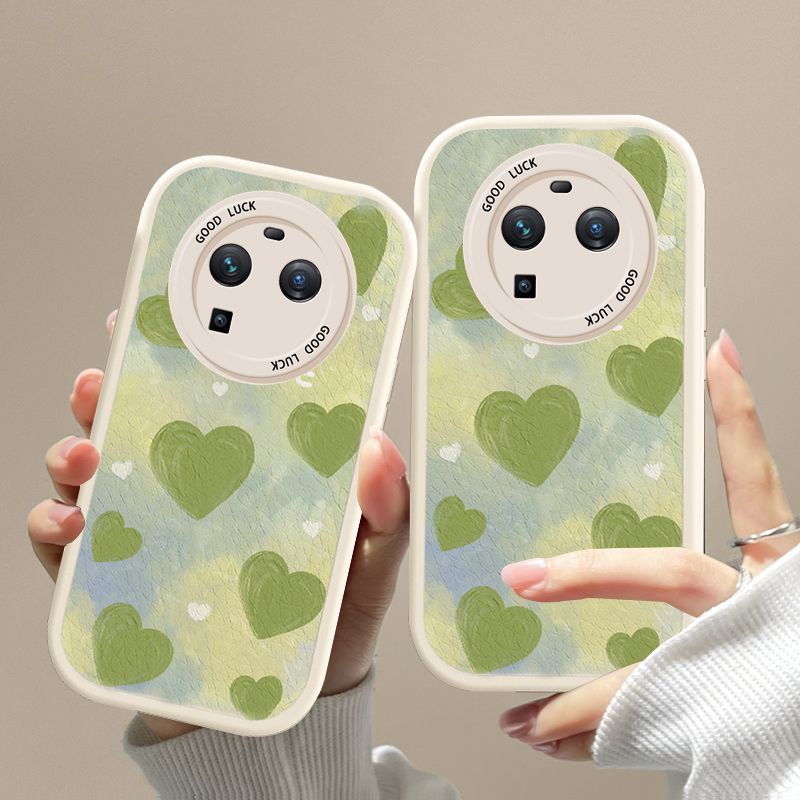 Ốp Điện Thoại Silicon Chống Rơi Hình Trái Tim Phối Dây Xích Thời Trang Cho Oppofindx6 Findx6pro