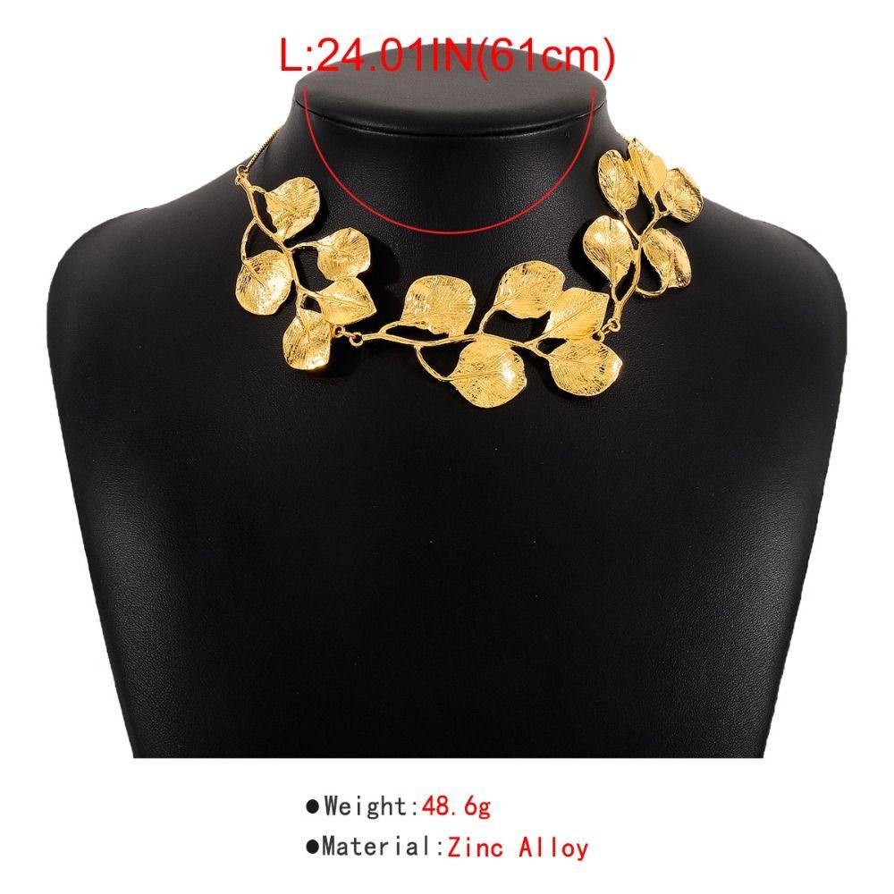 Vòng Cổ Choker Mặt Chiếc Lá Bản To Điều Chỉnh Được Phong Cách Vintage
