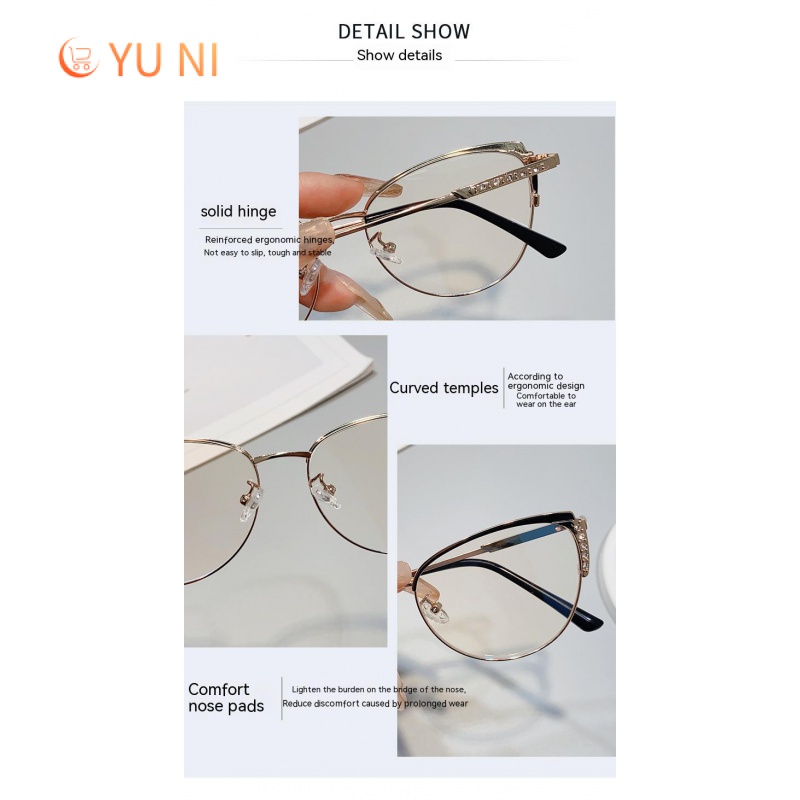 gọng kính kim loại kính chống ánh sáng xanh mắt kính đen mắt kính mắt mèo gọng mắt kính