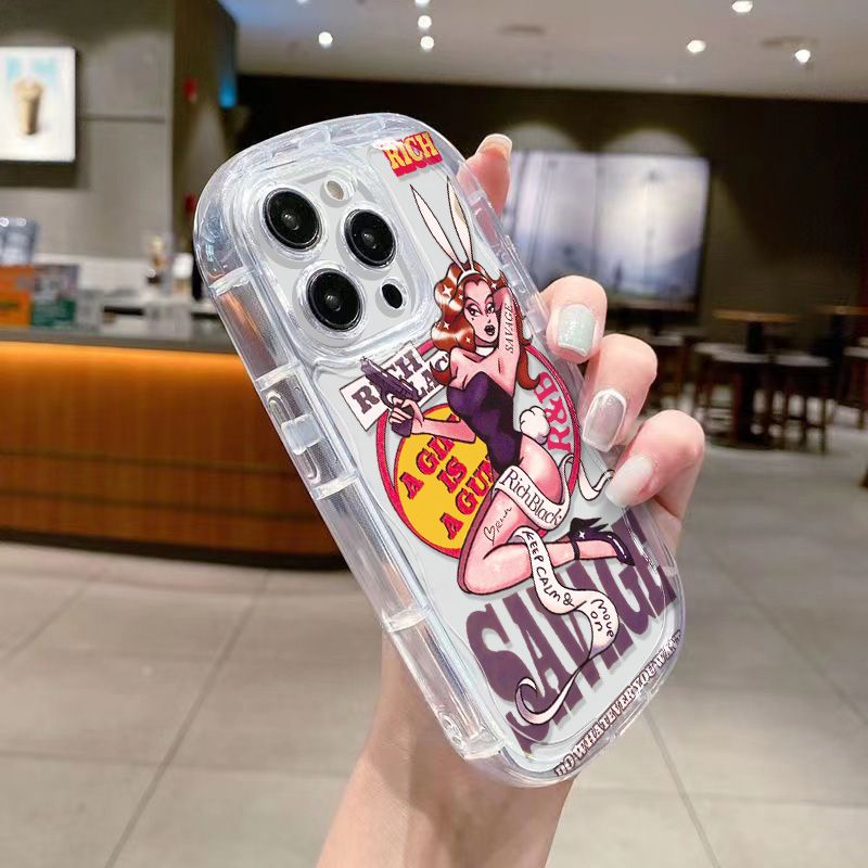 ✅Ốp Điện Thoại Mềm Trong Suốt Chống Sốc In Hình Cô Gái Thỏ Cho Iphone Xs / apple 1211 / 8piPhone1413promax 7 / xr SFII