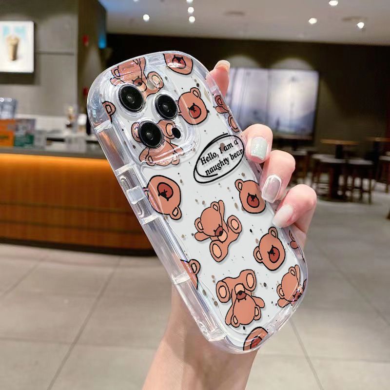 ✅Ốp Điện Thoại Mềm Trong Suốt Chống Sốc In Hình Gấu Hoạt Hình Cho Iphone xs / 712 / 14 xr / 11 8p13 promax