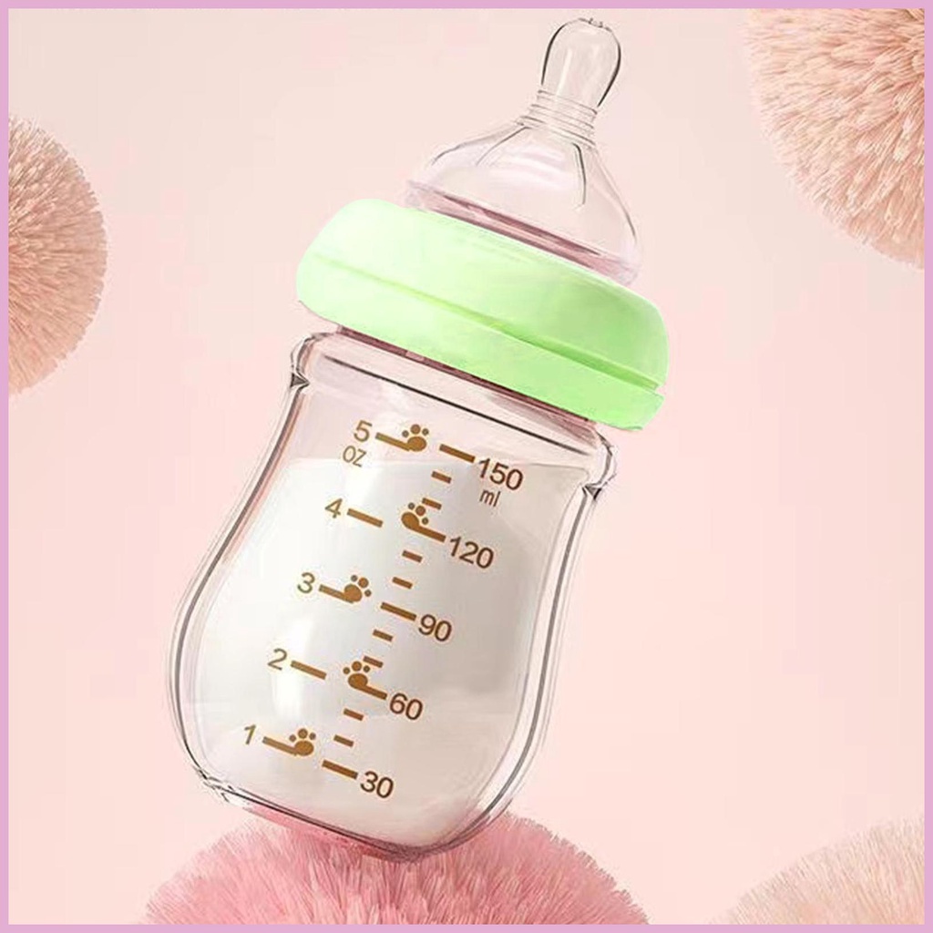 Bình Sữa Silicone Nhẹ Nhàng Chống Tràn Cổ Rộng Cho Bé Sơ Sinh Uống Sữa