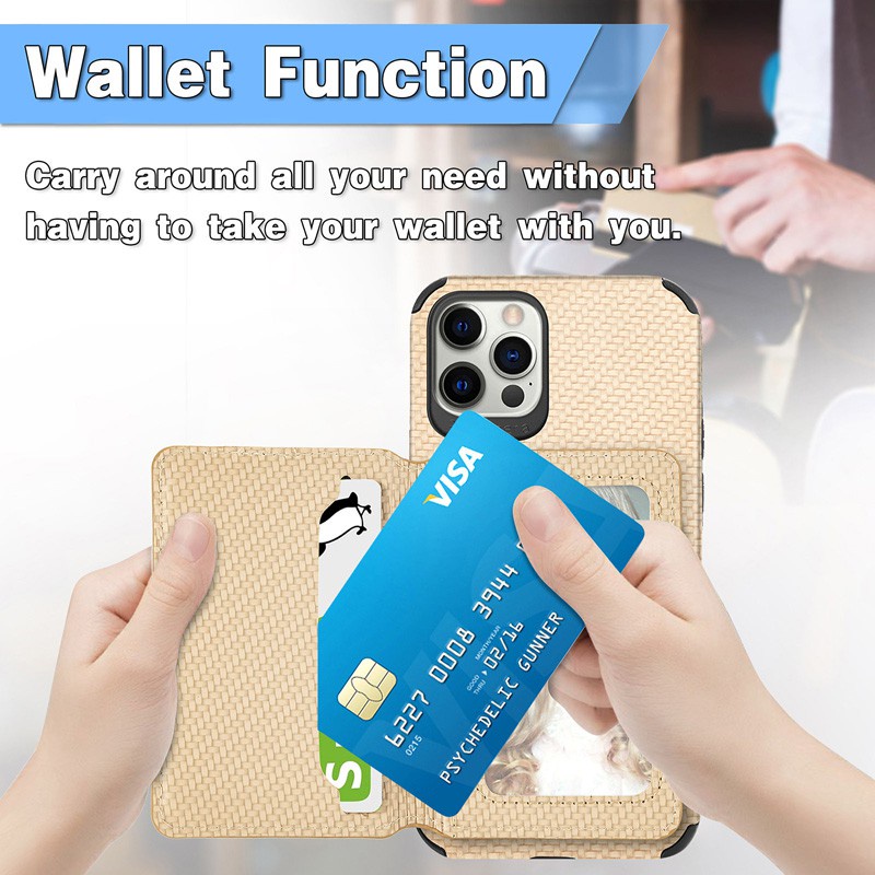 Ốp Điện Thoại Da + Sợi Carbon Có Ngăn Đựng Thẻ Chống Rơi Cho OPPO Reno 8 7 8T 8Z 7Z Reno8 Reno7 T Z 4G 5G
