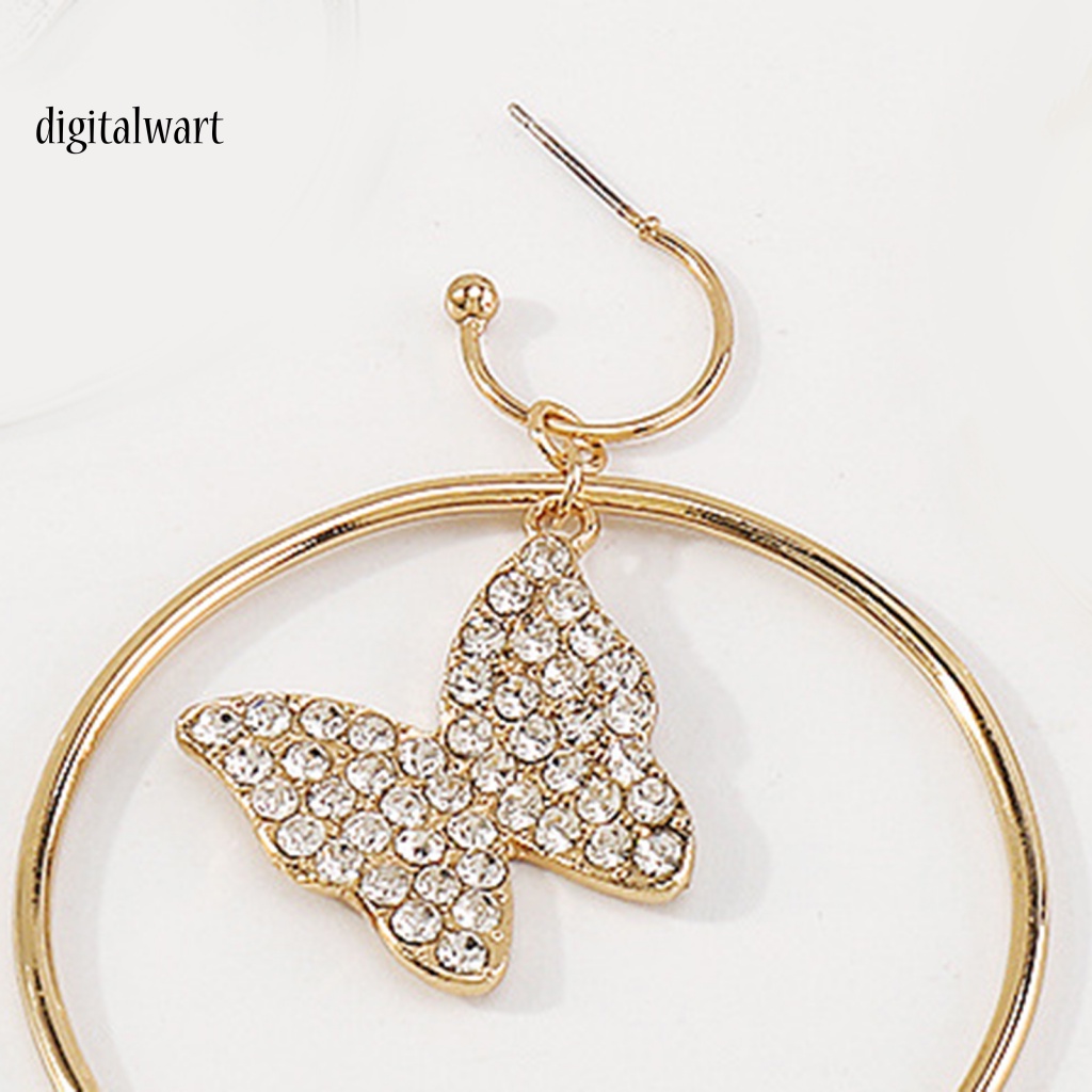 Kỹ Thuật Số| 1 Đôi Bông Tai Hình Học Lớn Dát Đá Lấp Lánh Thời Trang Dự Tiệc Cho Nữ