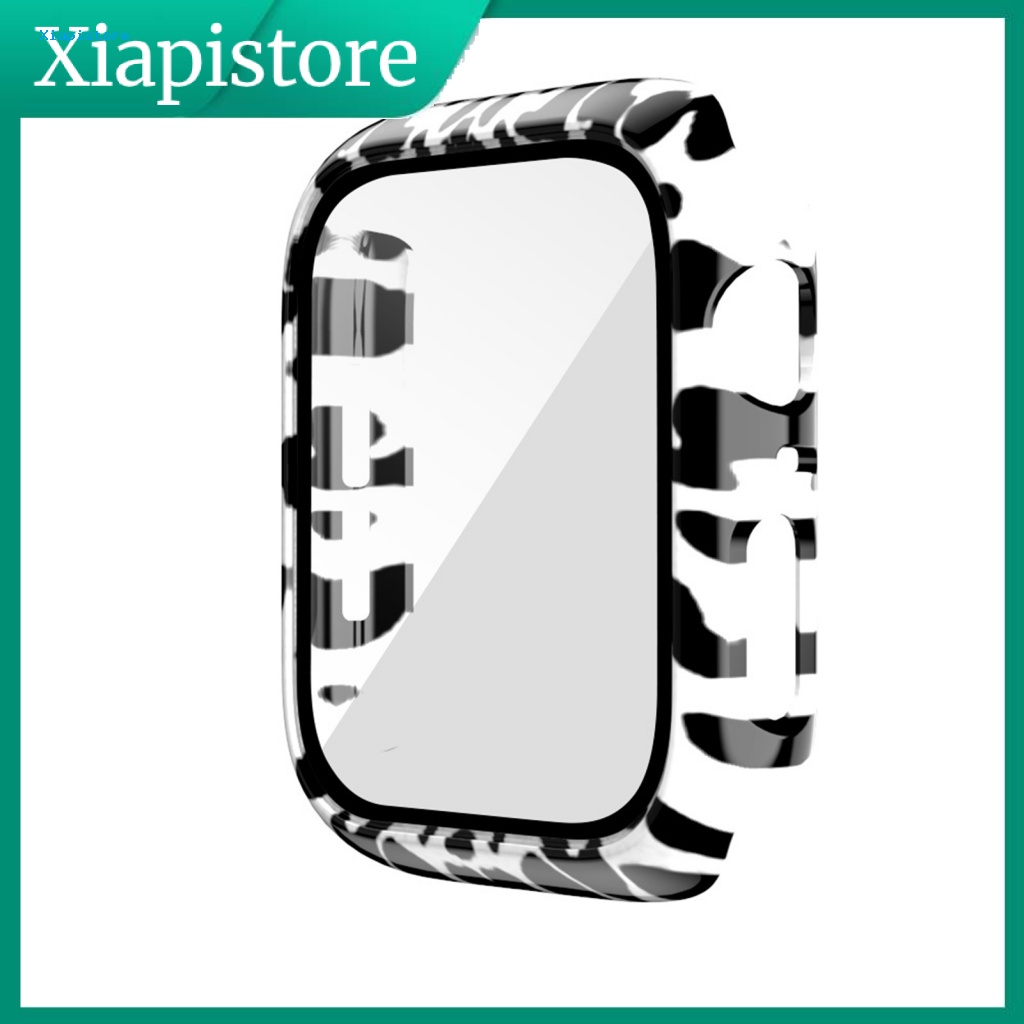 Ốp Bảo Vệ Mặt Đồng Hồ Thông Minh Bằng PC Chống Trầy Họa Tiết Da Báo Cho iWatch SE / 2 / 3 / 4 / 5 / 6