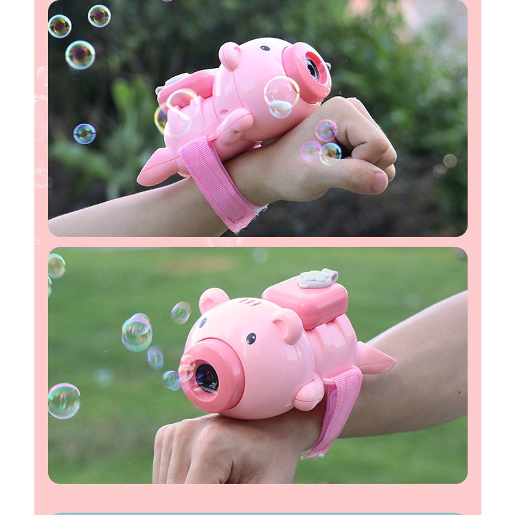 Súng Bắn Bong Bóng Máy Thổi Bong Bóng Xà Phòng Tự Động Hình Chú Heo Đáng Yêu Cho Bé