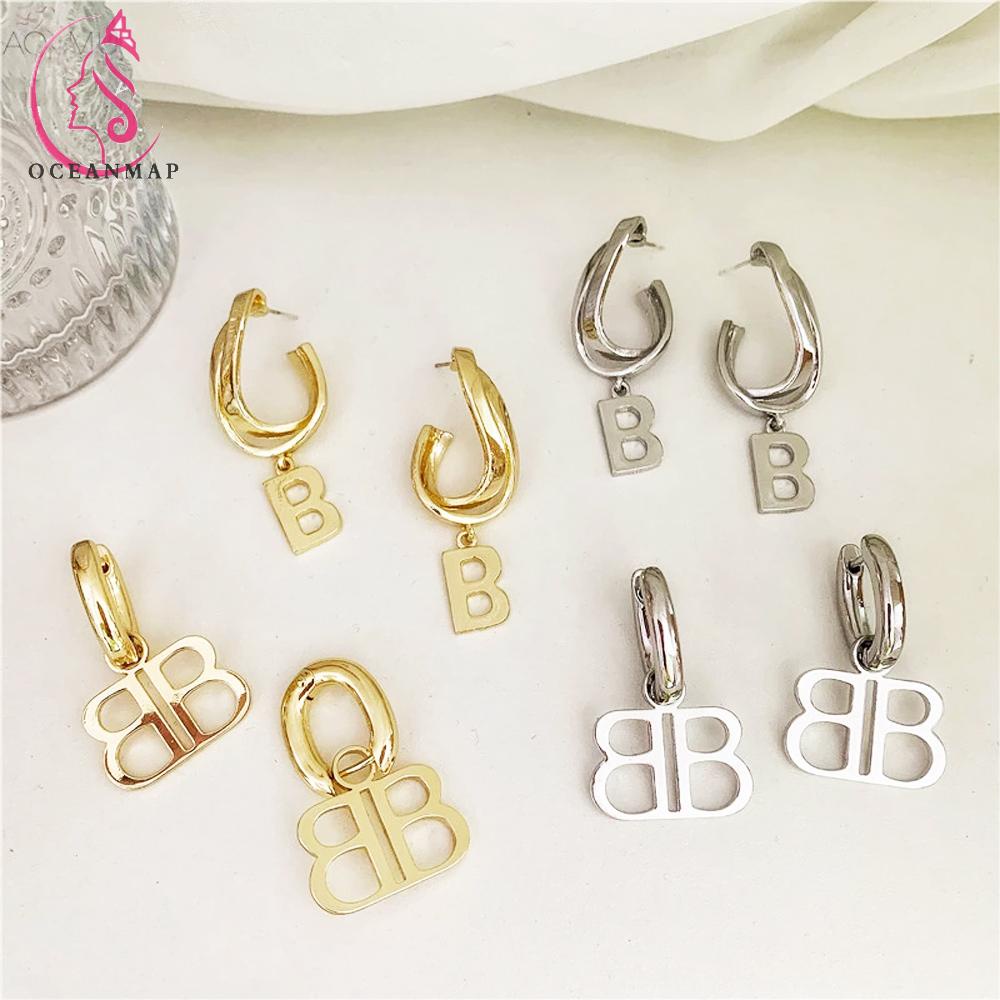 Khuyên tai hình chữ B thời trang sành điệu dành cho nữ