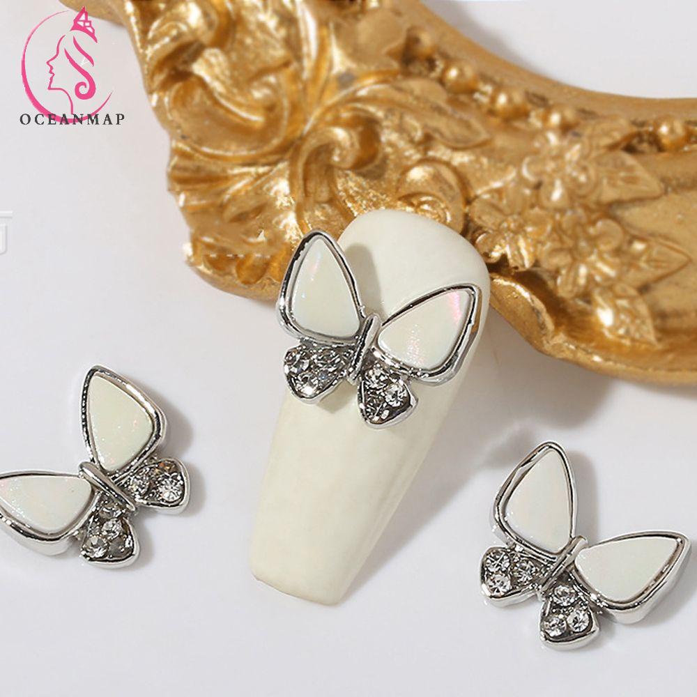 [Hàng mới về] Phụ kiện trang trí móng tay hình bướm 3d phong cách Hàn Quốc