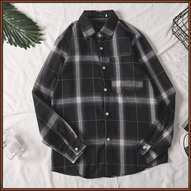 Áo Sơ Mi Tay Dài Có Túi Họa Tiết Sọc Caro Thời Trang Cho Nam