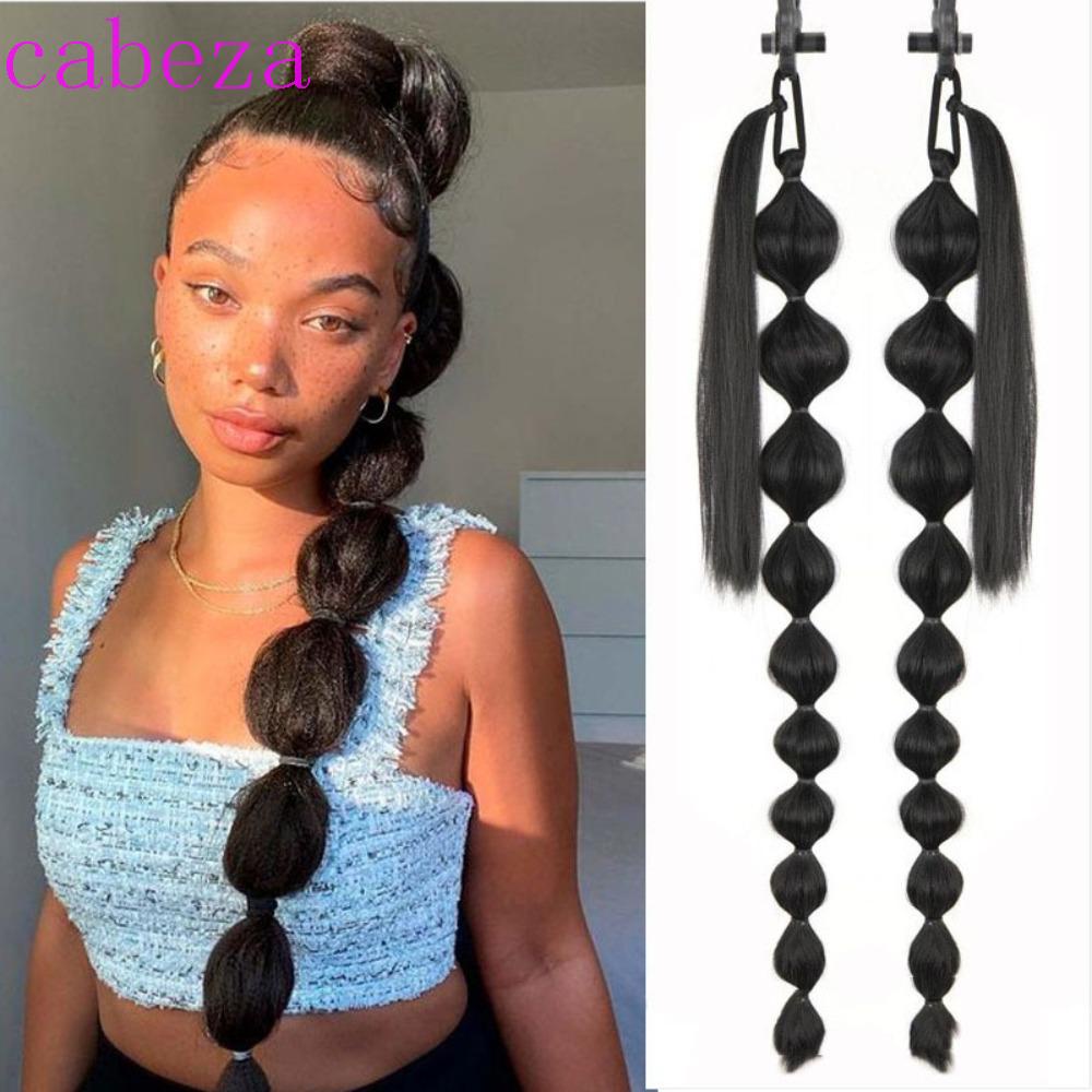 Tóc Giả Đuôi Ngựa Phồng Dài Màu Đen Có Dây Rút Thời Trang Cho Nữ