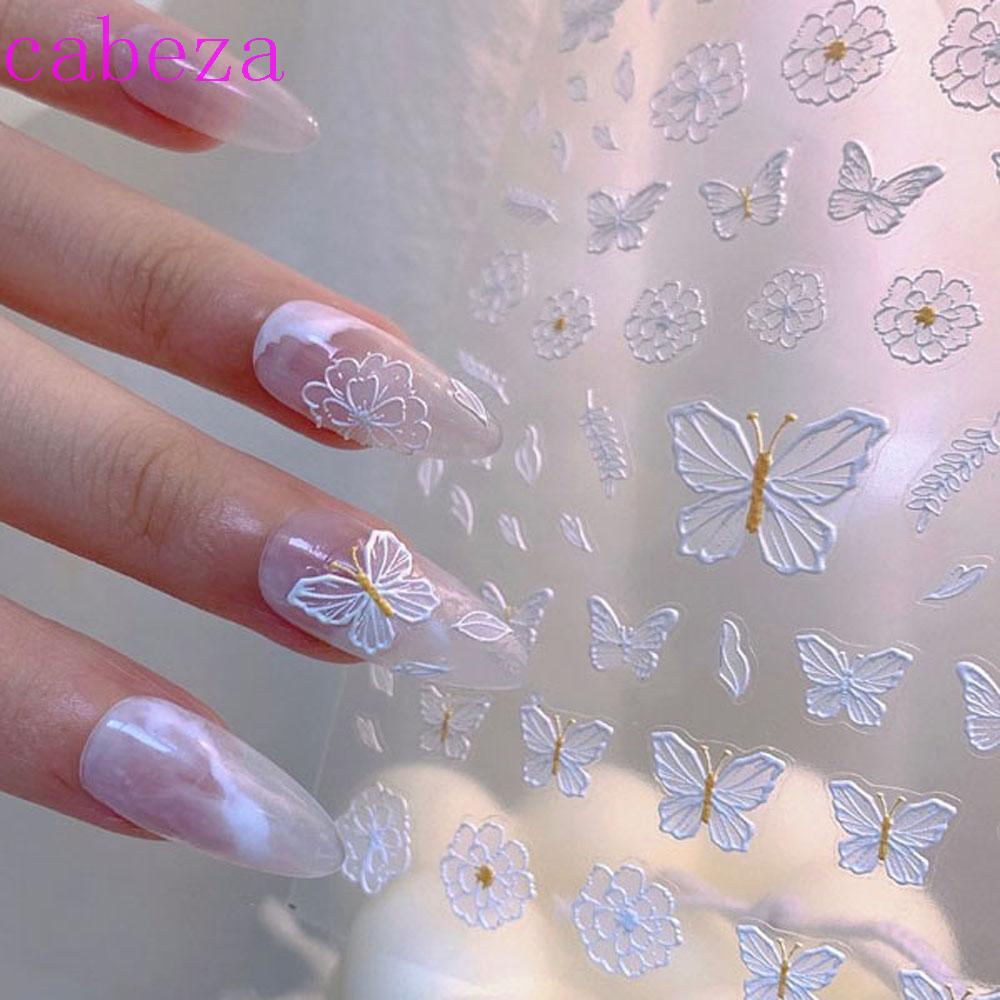 Miếng dán trang trí móng tay hình bướm/ hoa 3d phong cách Trung Hoa diy