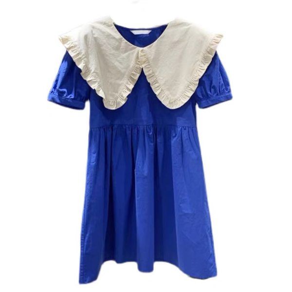 [F &amp; X] Đầm Cổ Búp Bê Ôm Dáng Màu Tương Phản Dễ Phối Đồ Thời Trang Mùa Hè Kiểu Mới Niche