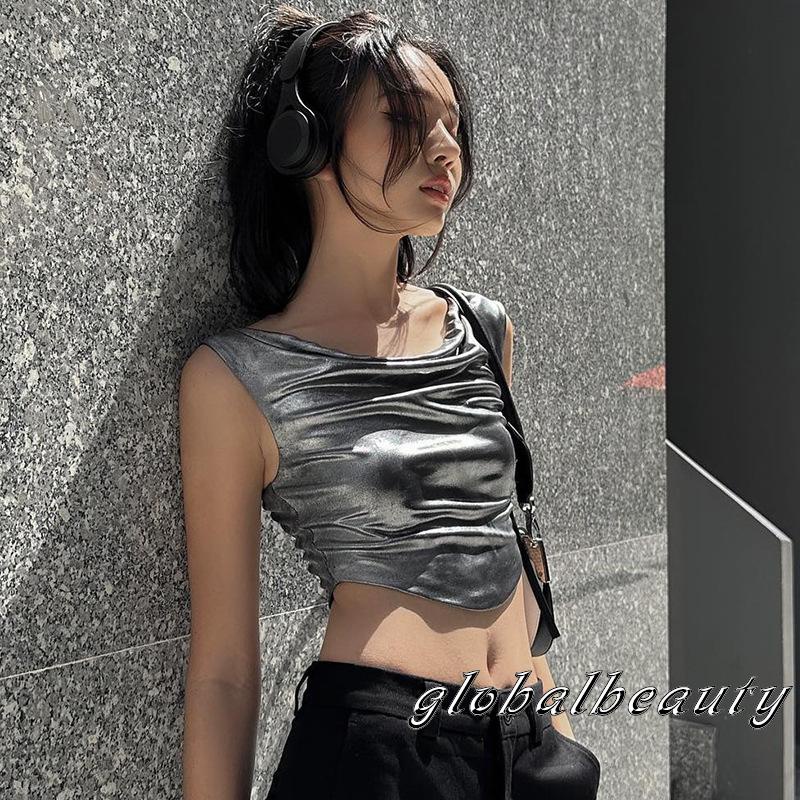 Áo Không Tay Cổ Tròn Dáng Ôm Màu Trơn Thời Trang Mùa Hè Dành Cho Nữ