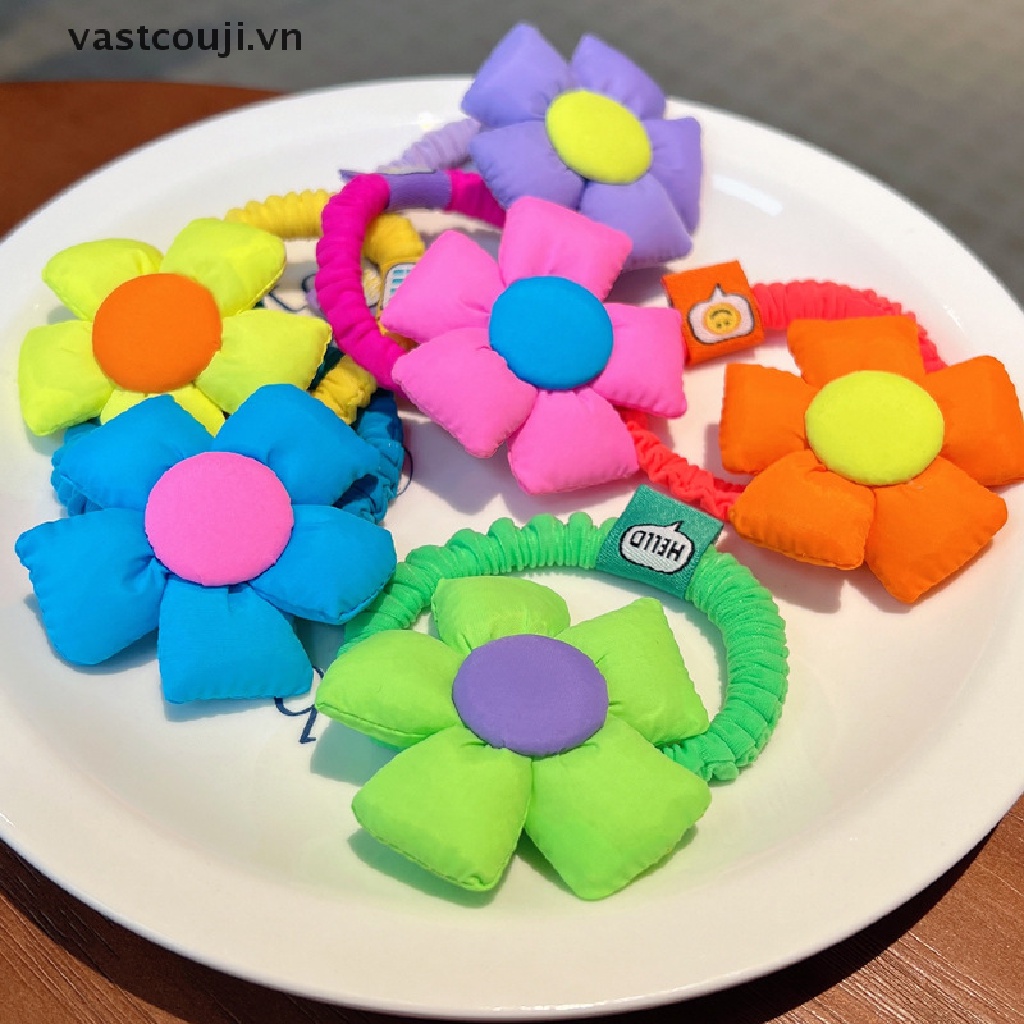 Dây Cột Tóc Co Giãn In Họa Tiết Hoa Nhiều Màu Sắc Cho Nữ