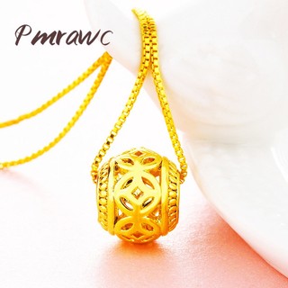 Pmrawc | vòng cổ hạt vàng 24k mặt đồng xu may mắn fs1043
