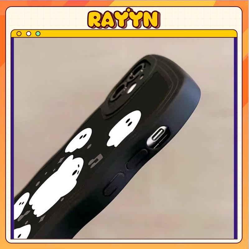 Ốp Điện Thoại Viền Gợn Sóng Hình Ma Cho iPhone 11 12Pro 13 14Promax 6s 7 / 8 / SE 6P 8Plus X XR XS Max 12 / 13mini 14plus