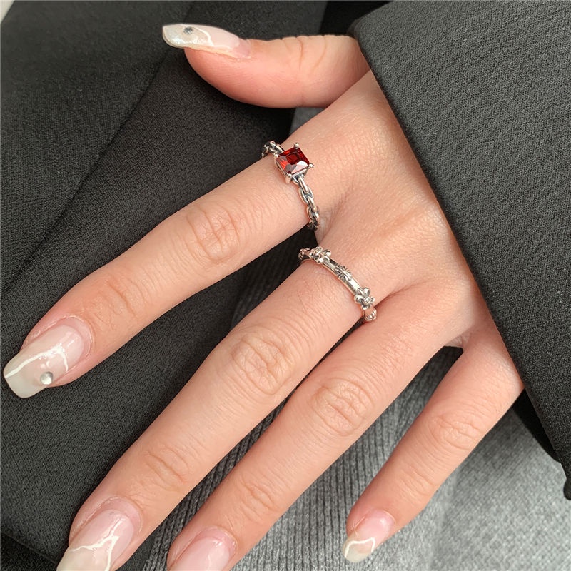 Nhẫn Hở Mạ Bạc 925 Phong Cách retro Sang Trọng Cho Nữ