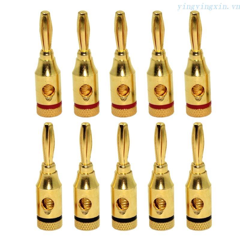 Set 10 Đầu Nối Chuối Bằng Đồng Thau Cho Dây Loa