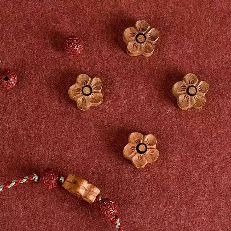 Chuỗi Lắc Chân Bằng Gỗ Đào Dệt Tay Cổ Điển Chống Sốc Cho Nam Và Nữ Sinh