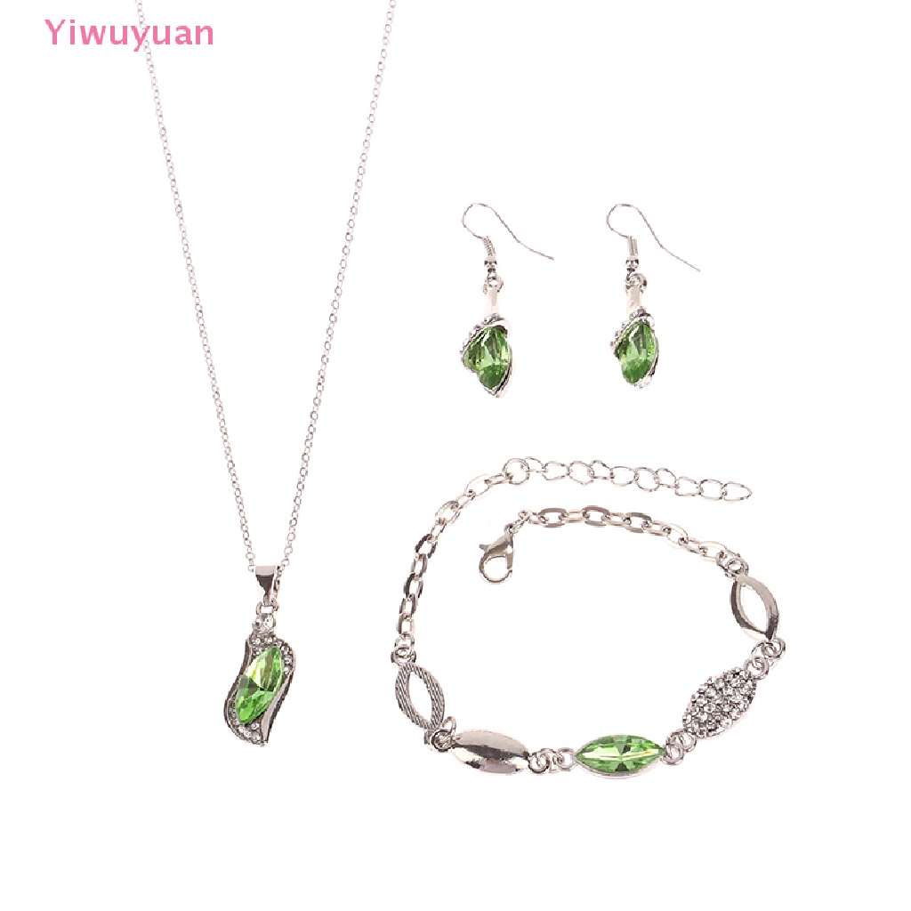 Bộ Trang Sức Màu Vàng / Bạc Đính Pha Lê Sang Trọng Dành Cho Nữ