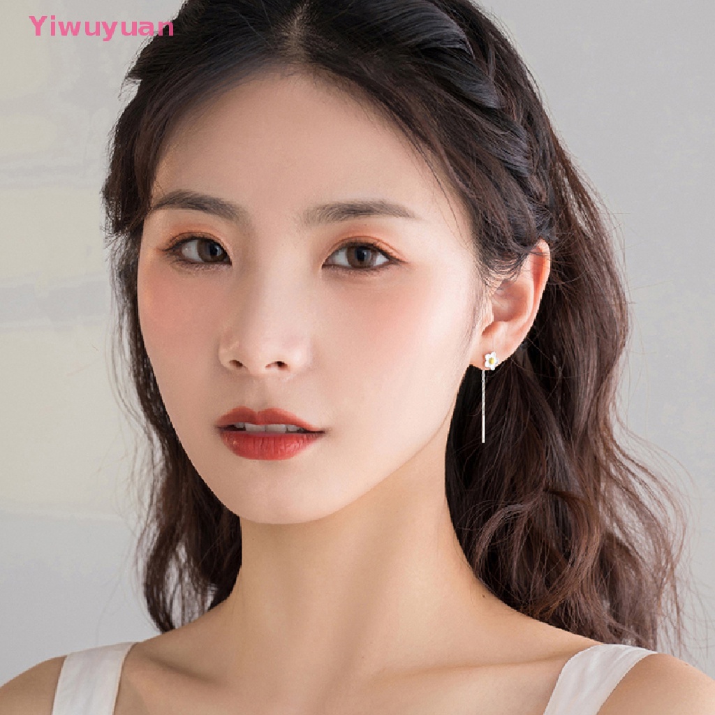 (MớI) Bông Tai Mạ BạC 925 DạNg Tua Rua HìNh Hoa HướNg Dương Xinh XắN