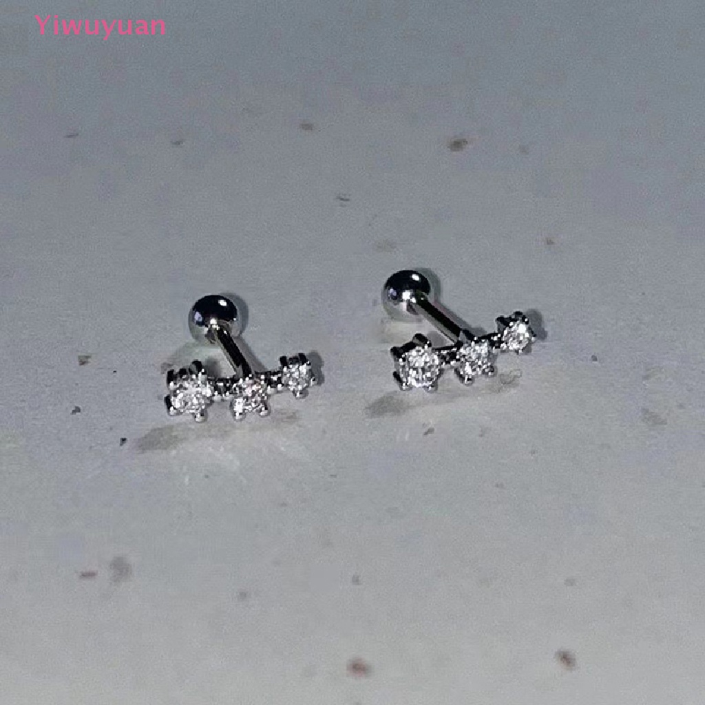 1 Đôi Khuyên Tai Đính Đá Zircon Hình Ngôi Sao Thời Trang Mới