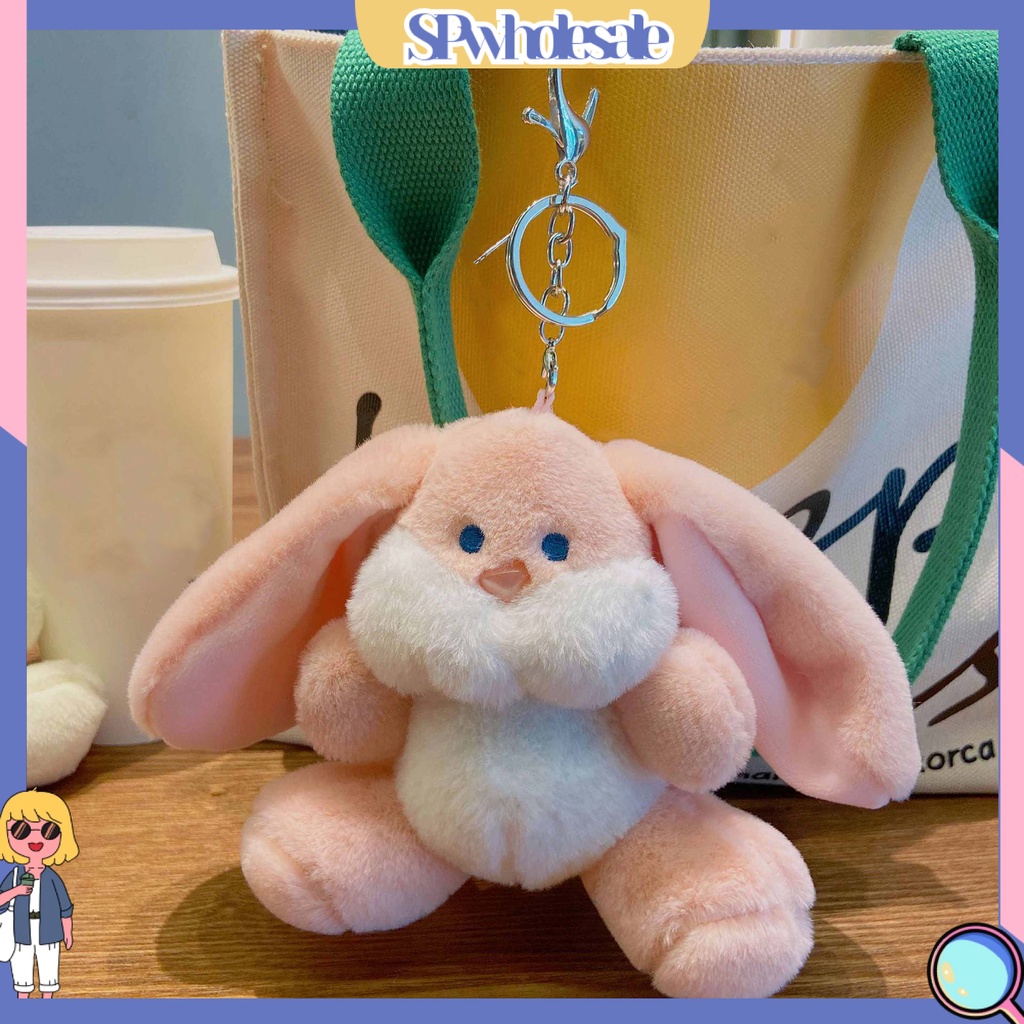 <SPwholesale> Móc Chìa Khóa Hình Thỏ Hoạt Hình Ba Chiều Nhồi Bông Mềm Mại Trang Trí Quà Tặng Trang Trí Xe Hơi