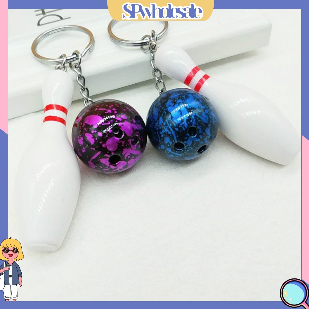 <SPwholesale> Móc Khóa Hình Quả Bóng Bowling Thời Trang Giá Đỡ