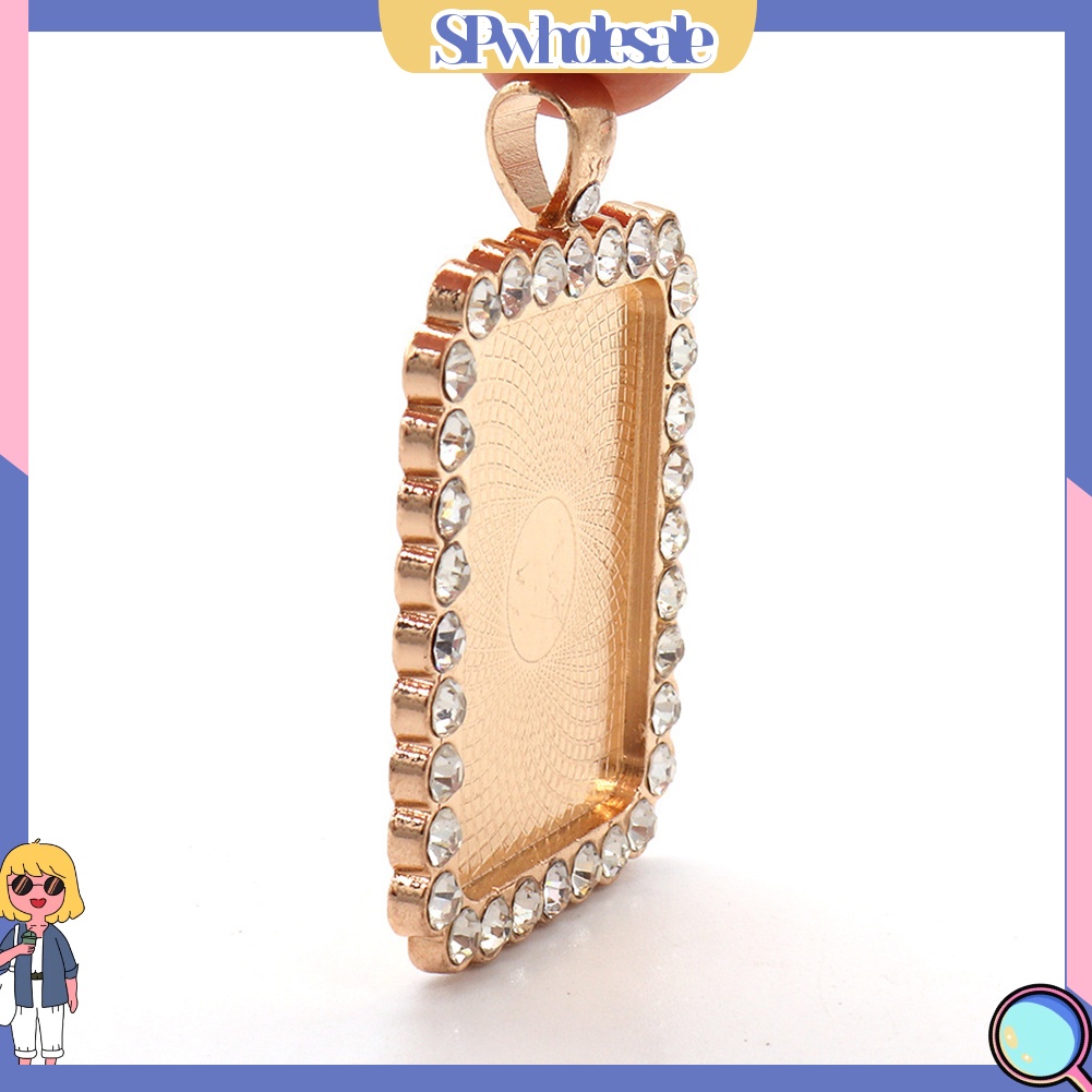 &lt;SPwholesale&gt; Set 15 Mặt Dây Chuyền Hình Học Đính Đá Pha Lê