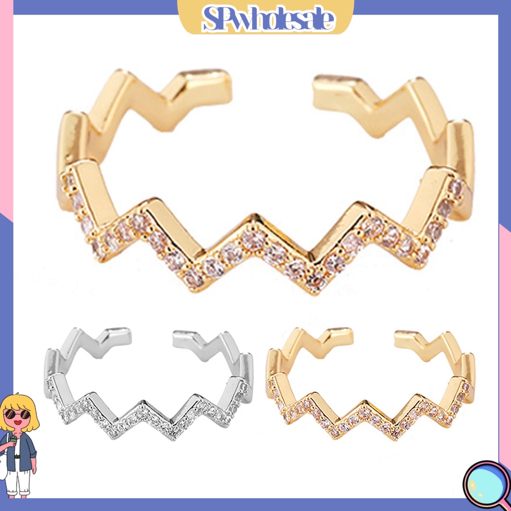 <SPwholesale> Nhẫn Hợp Kim Kiểu Gợn Sóng Quyến Rũ Dễ Phối Đồ Hàng Ngày Có Thể