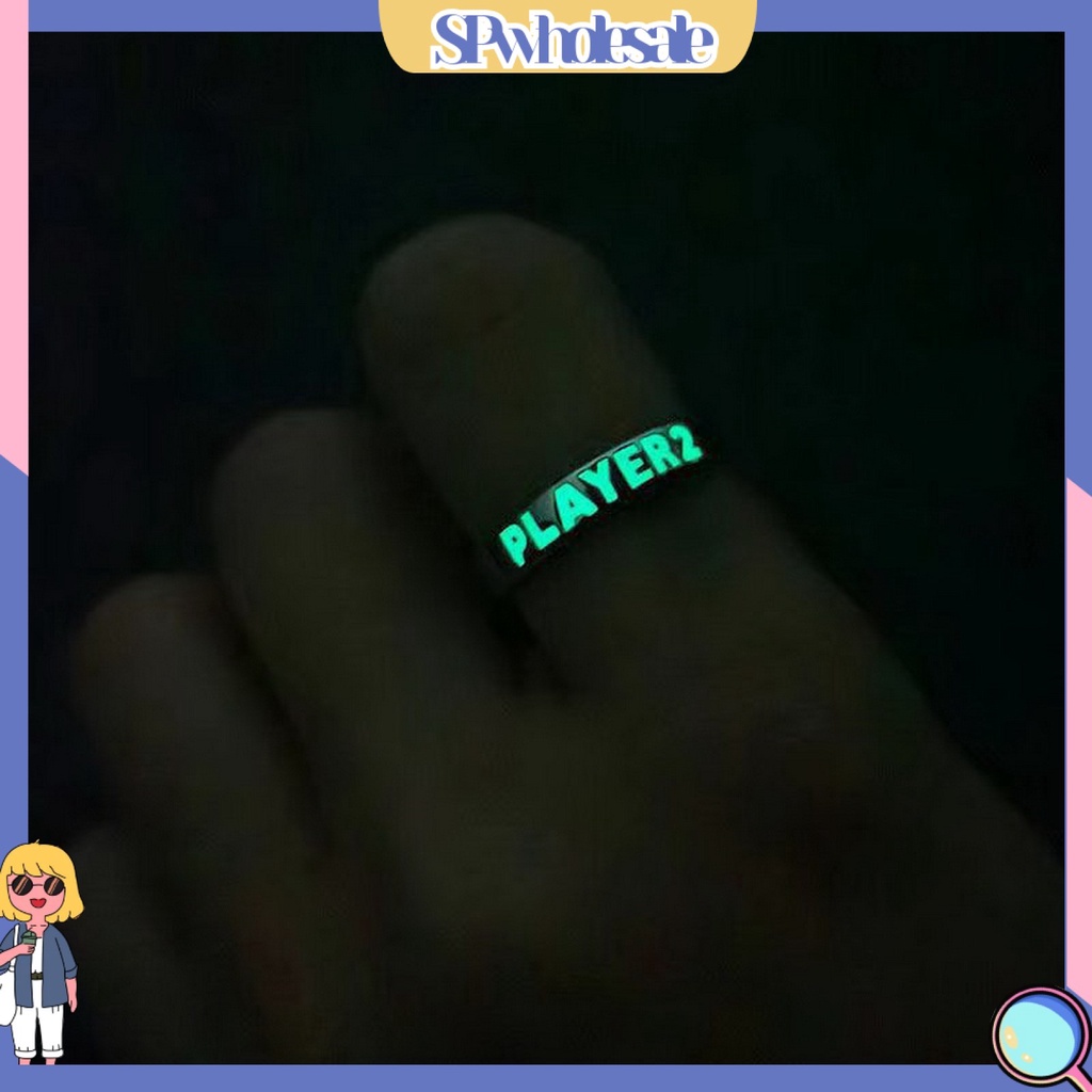 &lt;SPwholesale&gt; Nhẫn Hở Mạ Điện Phát Sáng Trang Trí Quyến Rũ Không Gây Dị Ứng Trang Sức Unisex