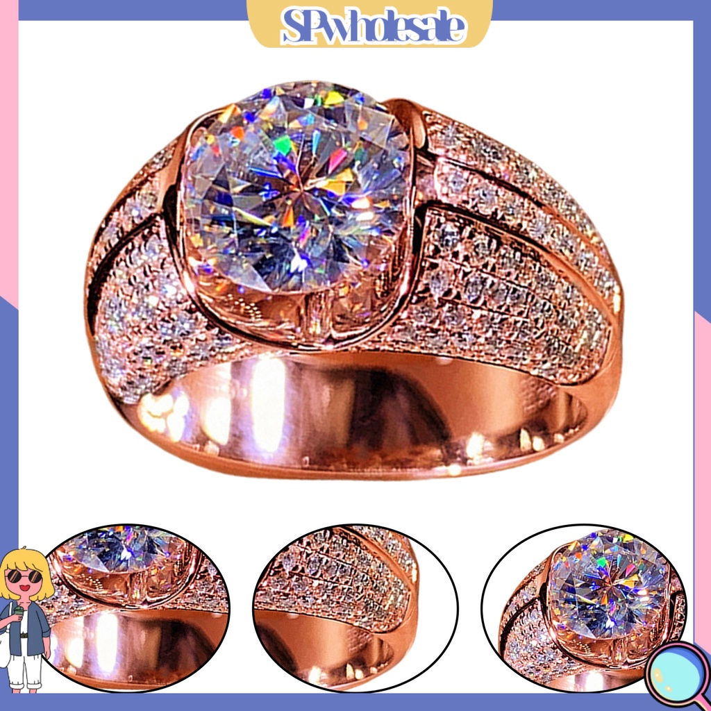 &lt;SPwholesale&gt; Nhẫn Nữ Hợp Kim Đính Đá Zircon Đơn Giản Thích Hợp Làm Quà Tặng Lý Tưởng