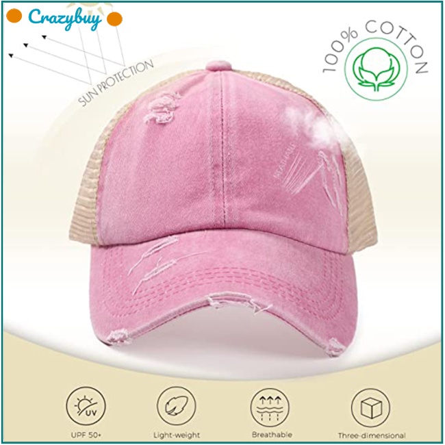 Cr Mũ Lưỡi Trai Phối Lưới Có Thể Điều Chỉnh Thời Trang Cho Nữ