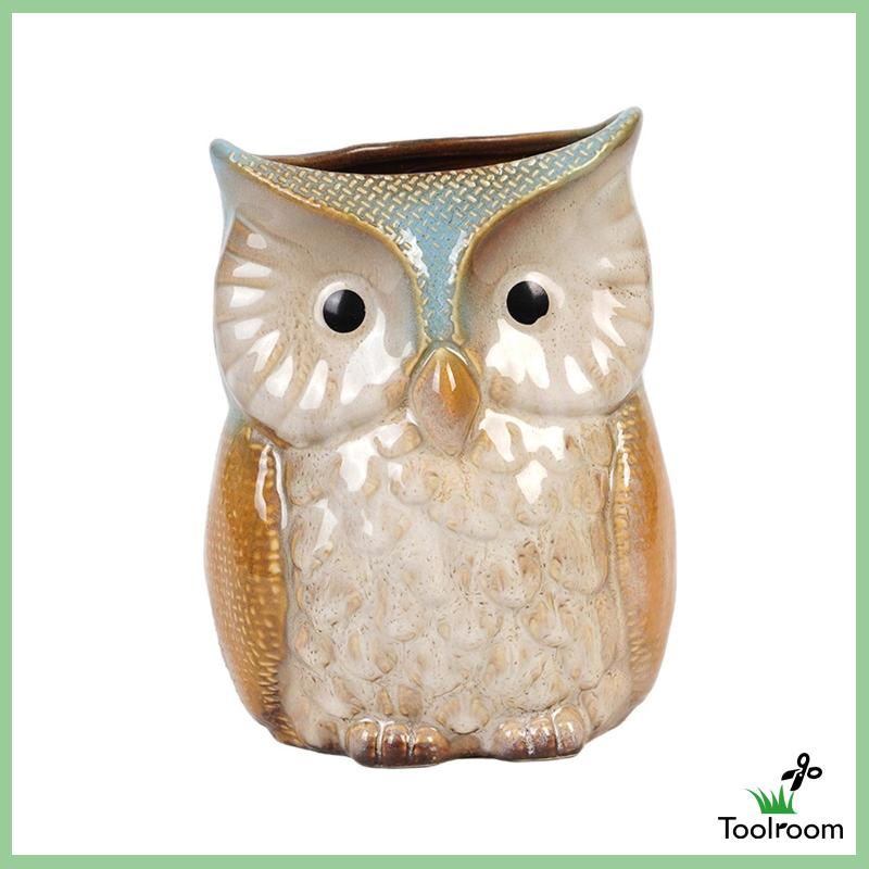 Chậu Hoa Hình Chim Cú Hoạt Hình Dùng Trang Trí Trong Nhà