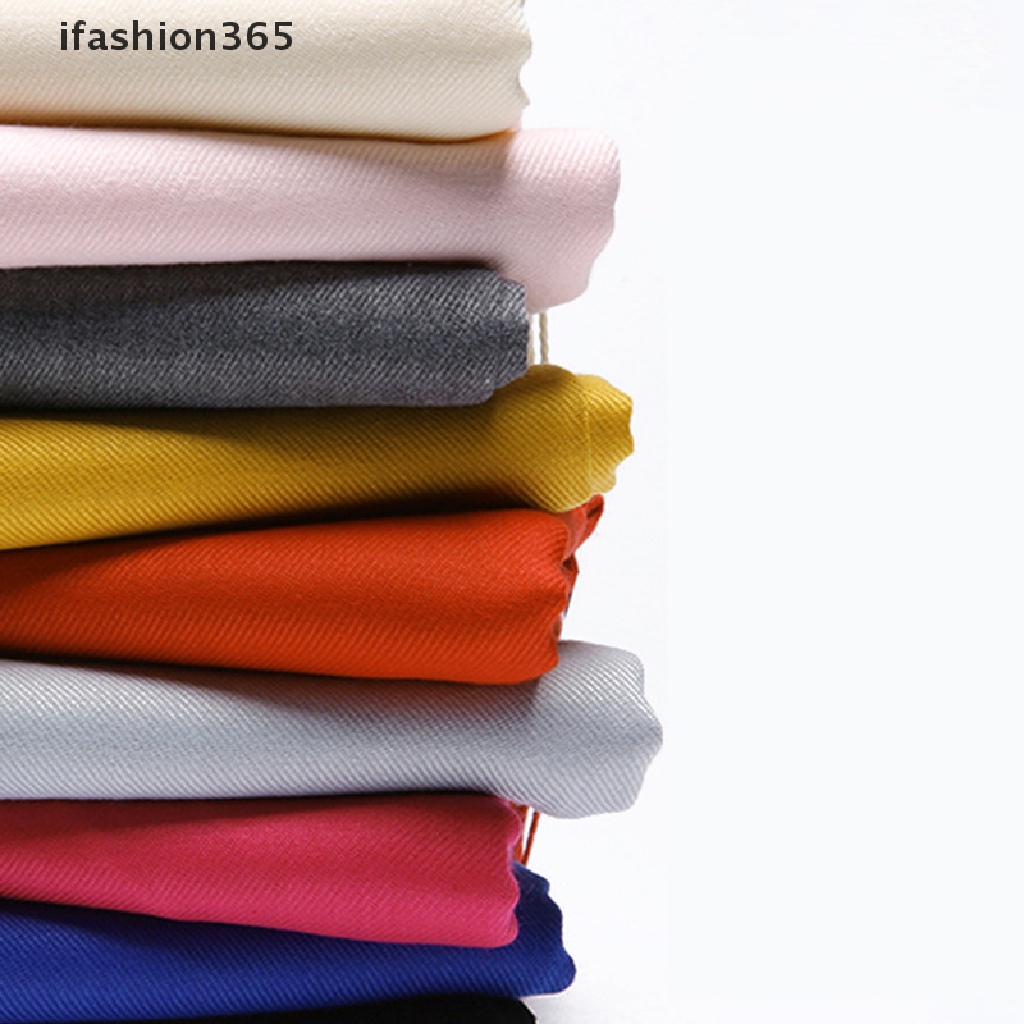 Khăn Choàng Cổ Dệt Kim Dày Dặn Màu Trơn Đính Tua Rua Thời Trang Mùa Đông Cho Nữ [ifashion365]