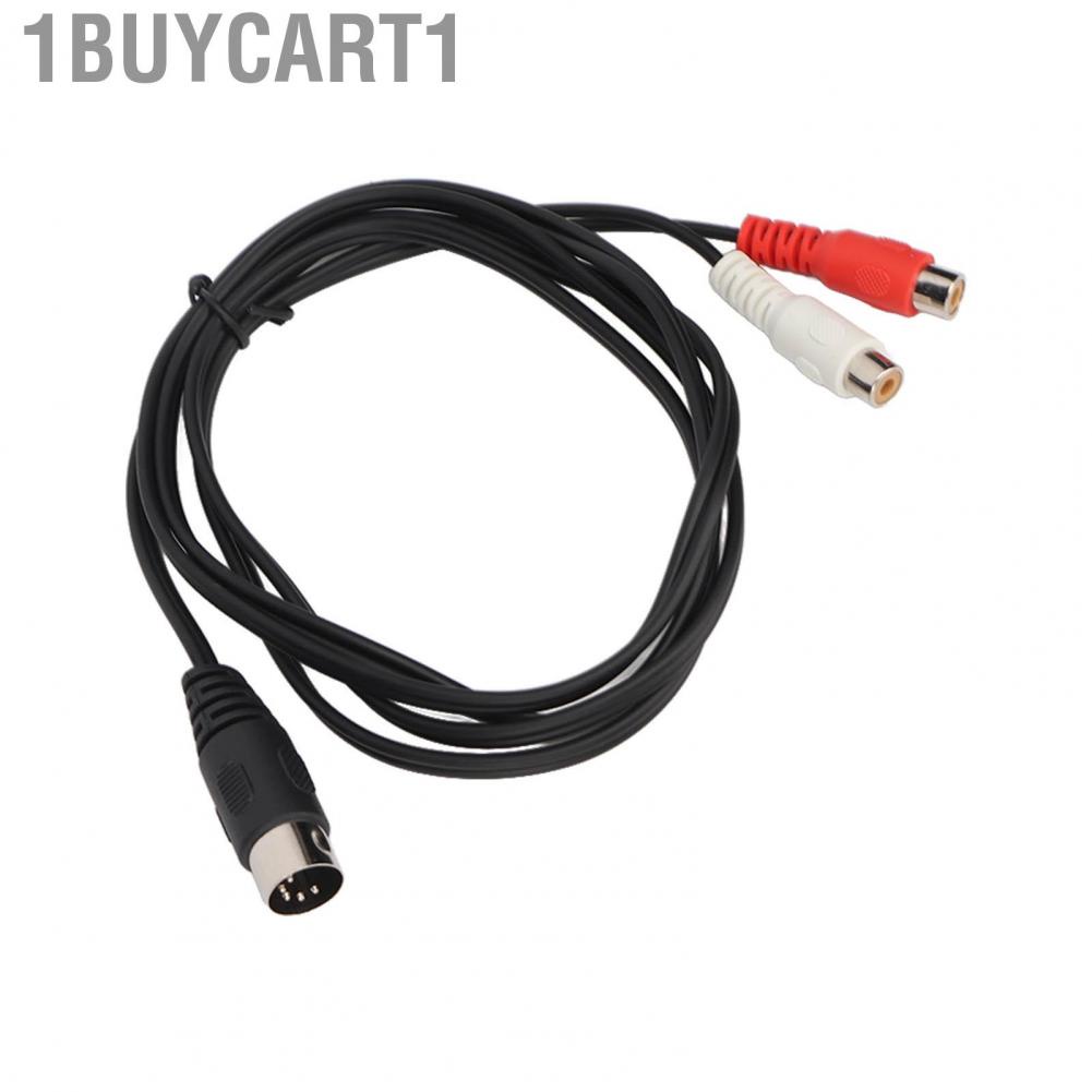 1buycart1 DIN 5PIN To 2RCA Cable Accurate Double Shielding Free Bending RCA Adapter Male Female for