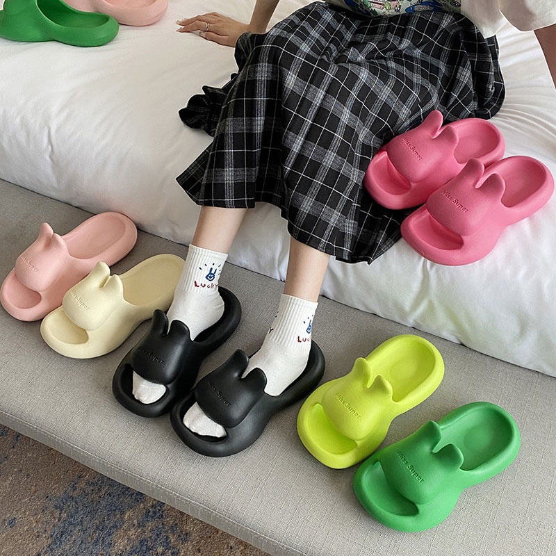 One more shoes⭐Dép Xỏ Ngón Đi Biển Đế Mềm Bằng EVA Hình Thỏ Dễ Thương Cho Nữ
