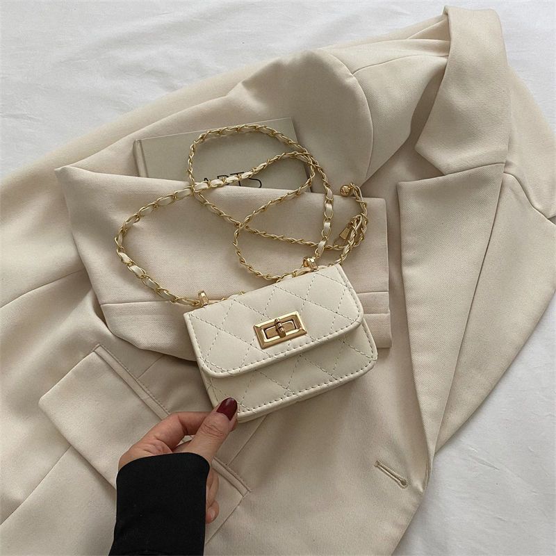 Túi Xách Mini Đính Đá Phối Dây Xích Thời Trang Cao Cấp Cho Nữ