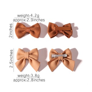 4 Cái / bộ Dễ Thương Màu Nơ Kẹp Tóc Cho Trẻ Em Nylon Mềm Handmade Mũ Phụ Kiện Tóc