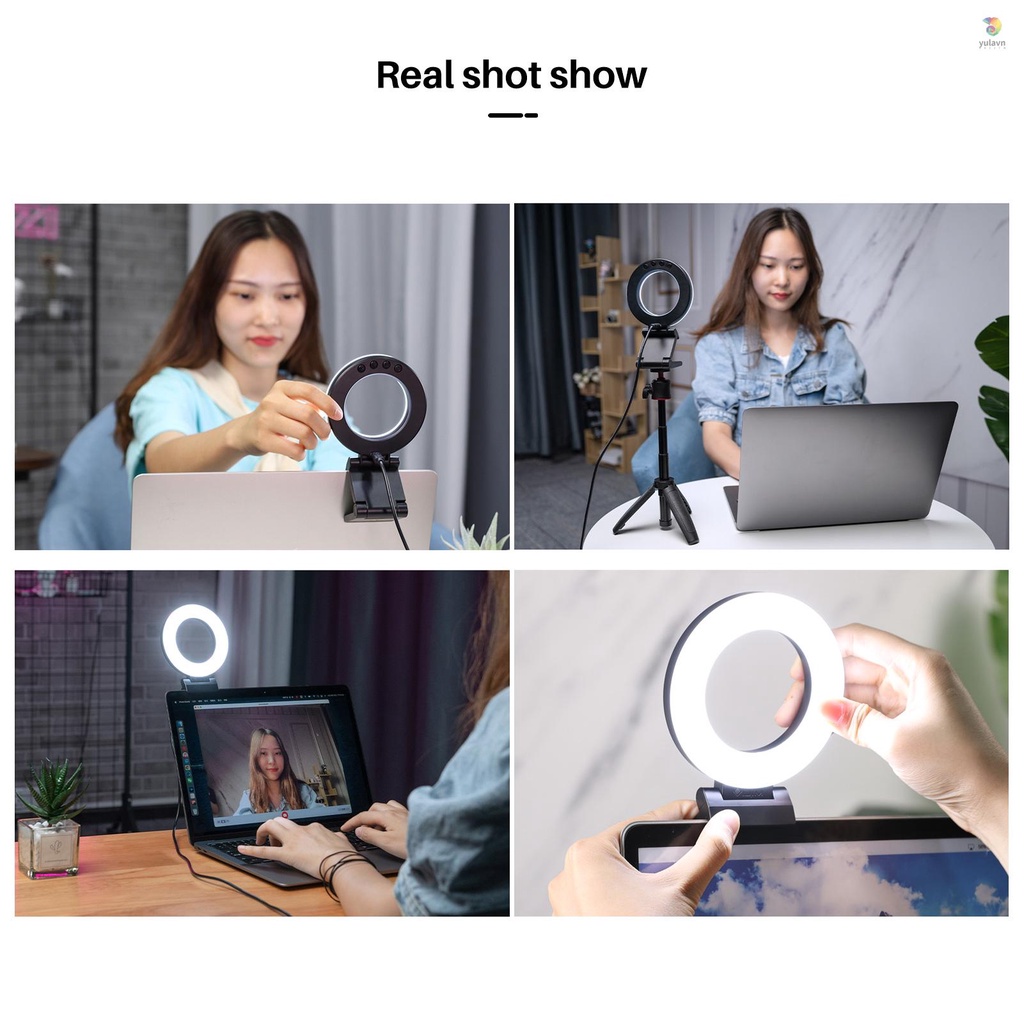 Vòng Đèn LED VIJIM CL07 4 Inch 3 Chế Độ Sáng 3000K-8000K Cổng USB Hỗ Trợ Họp Trực Tuyến / Phát Trực Tuyến