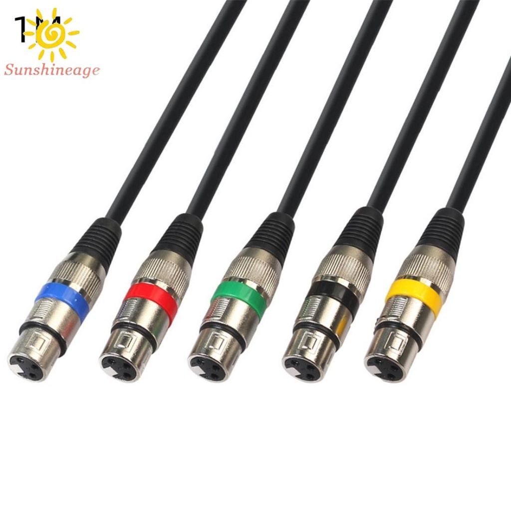 Bộ 5 Cáp Cân Bằng XLR Male Sang Female 3Pin Cho Bộ Khuếch Đại Mic Mới