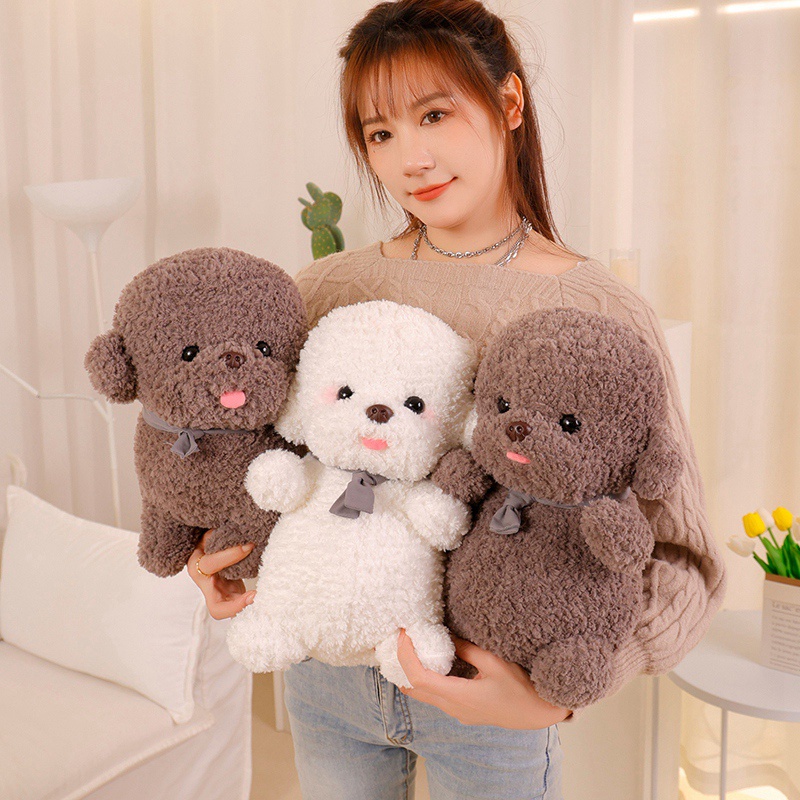 Chú Chó Bichon Nhồi Bông Dễ Thương Dùng Làm Gối Ôm