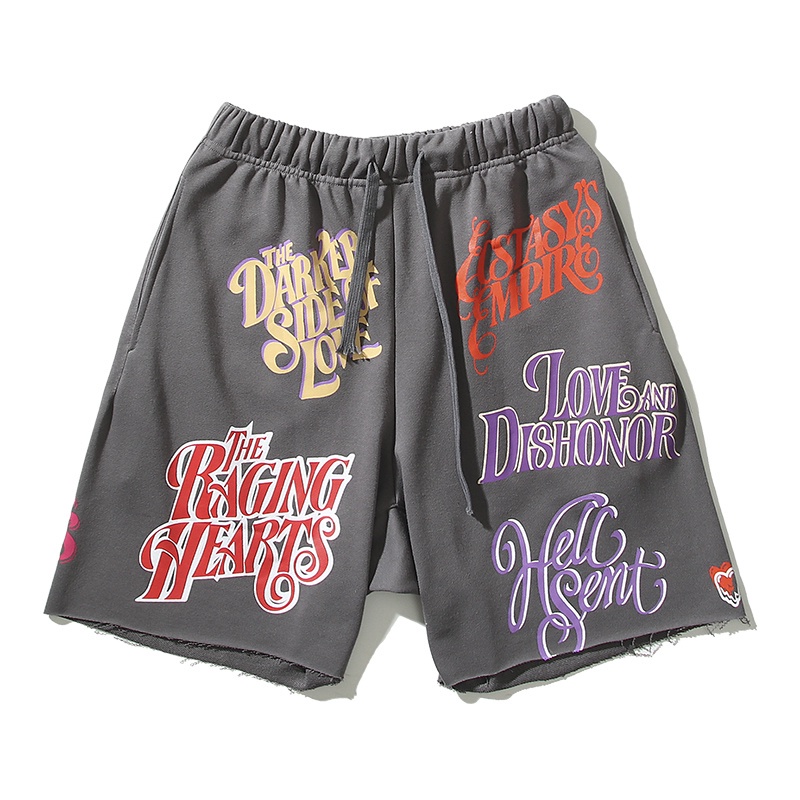 Am-eric Quần Short In LOGO Bong Bóng Edison Chen Phong Cách retro Đường Phố Châu Âu Mùa Hè 88 Cho Nam Và Nữ