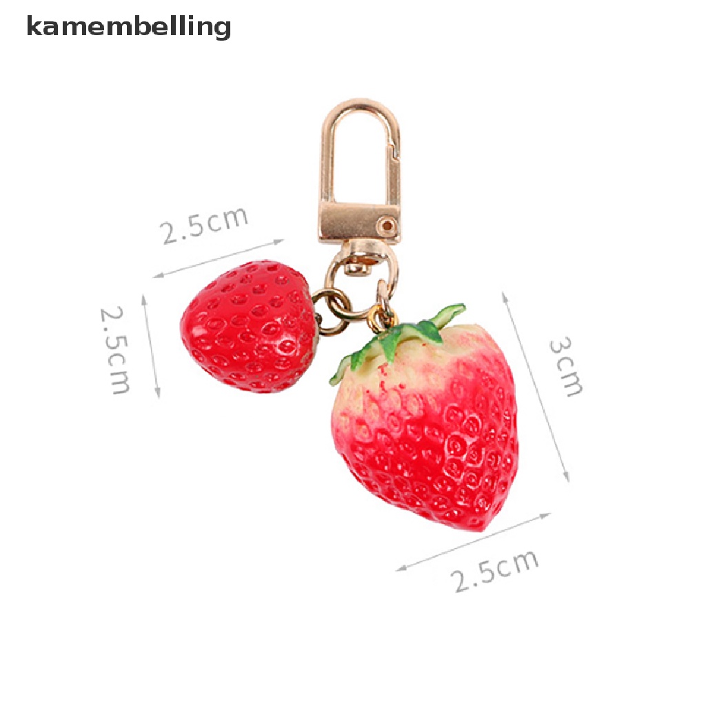 Kamembelling Móc Khóa Hình Trái Dâu Tây Dễ Thương Cho Nữ