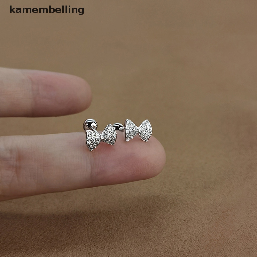 1 Đôi Khuyên Tai Hình Nơ Đính Đá Thời Trang Cho Nữ