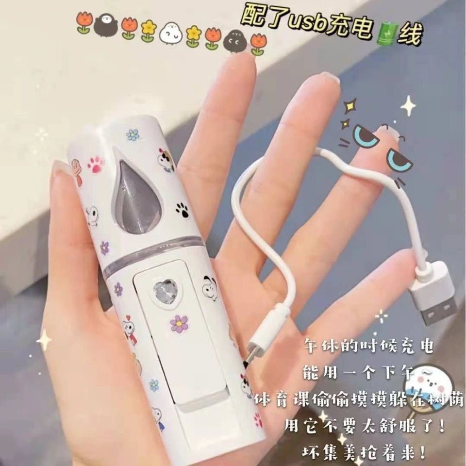 Máy Phun Sương Tạo Độ Ẩm Nano Mini Cầm Tay Hình Cô Gái Dễ Thương