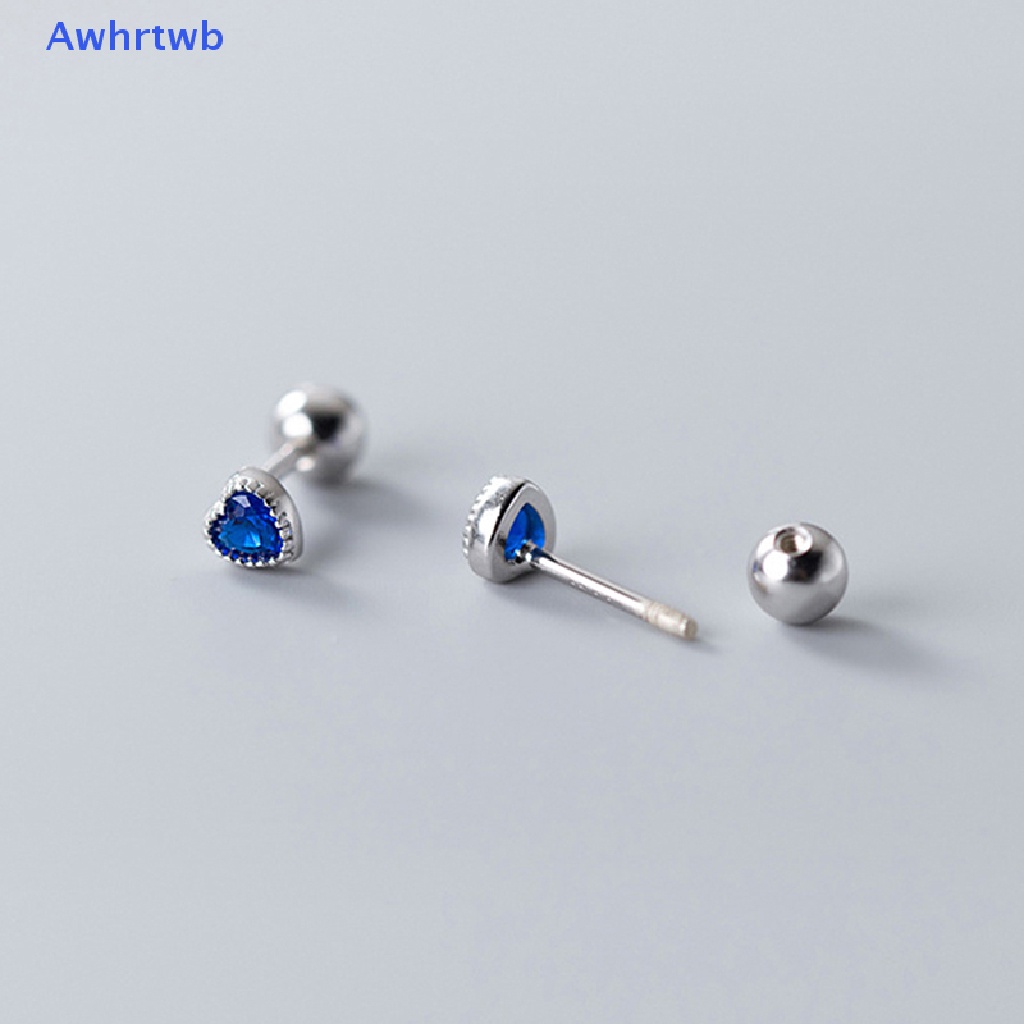 1 Đôi Khuyên Tai Hình Trái Tim Đính Đá Zircon Thời Trang Cho Nữ Mới