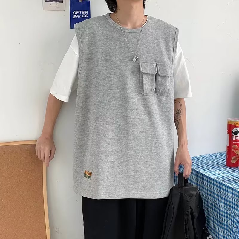 Set Đồ Thể Thao Áo Ba Lỗ Phối Quần Short Dáng Rộng Thời Trang Mùa Hè Cho Nam