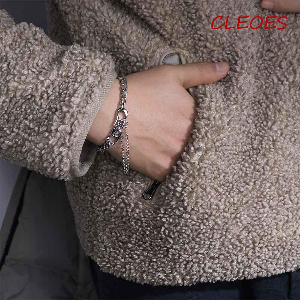 Vòng Tay Dây Xích Dày Thiết Kế Đơn Giản Phong Cách Hip Hop Thời Trang Cho Nam Và Nữ